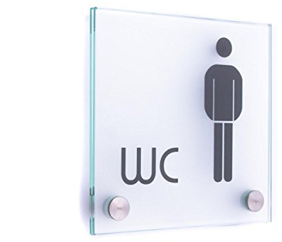 Türschild Glas Vitrum B (130/130 mm B2) (WC Herren standard)