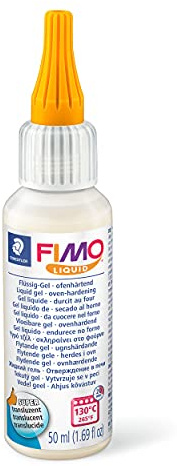 Staedtler 8050-00 Gel Líquido Fimo, Gel de Curado para Horno, Consistencia Fluida, en Botella de Plástico de 50 ml, Color Translúcido