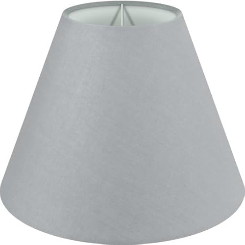 Wogati® Premium Lampenschirm | Größe: M | Farbe: Grau | E27 | konisch | Baumwolle | für Stehlampen, Hängelampen, Tischlampen, Deckenlampen