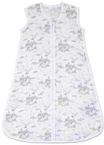 aden + anais™ Baumwoll-Musselin-Schlafsack, 1,0 TOG Wert, tragbare Decke für Babys, Bunte Muster für Mädchen & Jungen, Schlafsack für Neugeborene aus 100% Baumwoll, 18-36 Monate, Harry Potter™ iconic