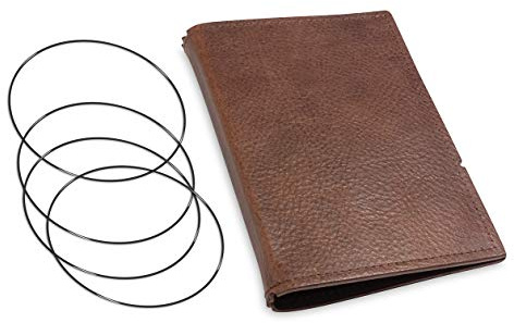 A6, revolutionäres, nachhaltiges X17-Konzept für Notizbuch, Personal Organizer und Terminplaner/Hülle für 3 Hefte! Belgisches Leder dunkel-braun, Kastanie, Made in Germany,17 Jahre Garantie*
