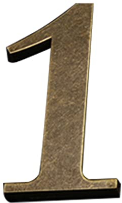 Zayookey Número de Casa Antigüedad Cobre Números de Puerta 4 Pulgadas (10 cm) Número de Dirección Metal Número 3D Autoadhesivo Modern Alloy House Number (Número de puerta 1)
