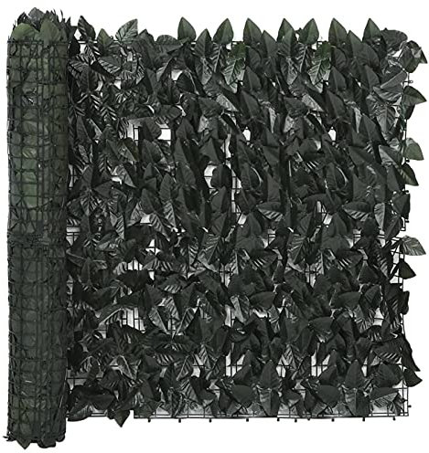 Leepesx Balkon-Sichtschutz mit Dunkelgrünen Blättern, Sichtschutz Garten, Balkon Seitensichtschutz, Sichtschutz Balkon, Sichtschutz Terrasse, Sichtschutzzaun, 500x75 cm