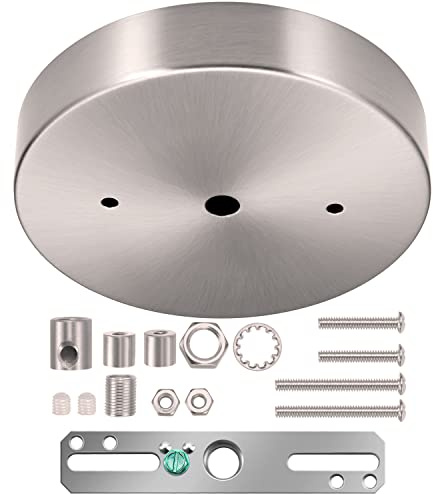 Canomo 5 1/8 Inches Single Head Ceiling Lighting Canopy Kit Pendant Light Plate Cover with All Mounting Hardware for Chandelier or Pendant Light (Satin Nickel)