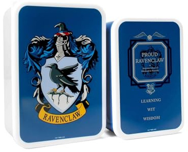 Harry Potter Half Moon Bay Ravenclaw - Juego de 2 fiambreras Bento para niños, lonchera para niños, lonchera para niños, lonchera para niñas, regalos para mujeres