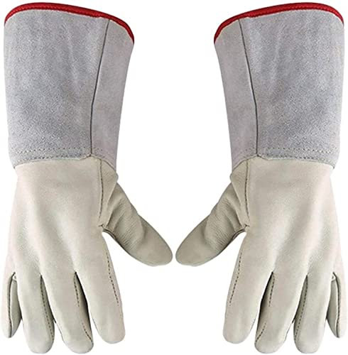 Gants de travail, gants de soudage Gants résistants à la chaleur et ignifuges Gants anti-crevaison en cuir anti-épines Gants d'élagage Rose Basse température (Size : Large45cm) ( Size : Medium40cm )