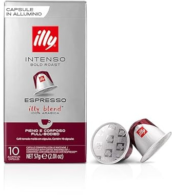 illy 100 Capsule Compatibili Nespresso 10 Confezione da 10 Caffè Gusto Intenso