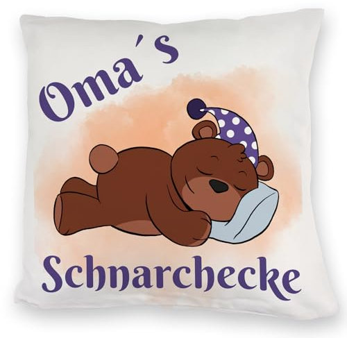 speecheese Omas Schnarchecke Bär Kuschelkissen EIN bequemes DekoKuschelkissen für die Couch Kuschelkissen Omas Renteneintritt Oma Ruhestand Kuscheliger Kuschelkissen bezug Bedruckt Ausruhen