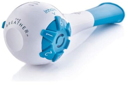 BODYA Appareil de suppression des muscles respiratoires - Appareil de suppression du mucus - Portable - Exercice de respiration pulmonaire - Pour récupération pulmonaire (bleu)