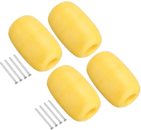 PATIKIL 4.33 x 2.76 Rope Float Buoy Set, 4 Pcs 270g Deep Water Floats Rope Float Buoy with Screw Great for Trail Markers Dock Floats Kayak Boats Swimming Pool, Yellow