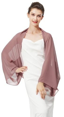 BEAUTELICATE Chiffon Schal Stola Damen Festlich Elegante Schultertuch Bolero Shrug mit Ärmel für Abendkleider Brautkleider Sommer Hochzeit