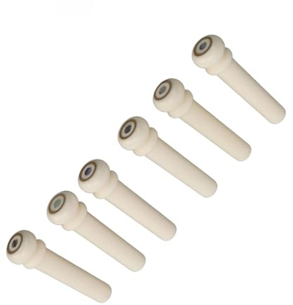 Bone Bridge Pins Slotted Pegs Dot Inlay Akustikgitarren-Ersatzteile, Geeignet für die Meisten Gitarren
