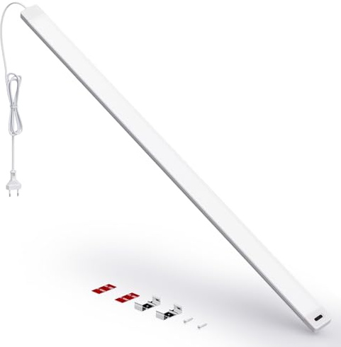 SIBI LIGHTING Unterbauleuchte Küche LED, 90cm Dimmbar Unterbau Leuchte mit Berührungsloser Sensor, Küchenlampe Unterschrank Beleuchtung für Küche, Büro, Garage, 750lm, 4000K