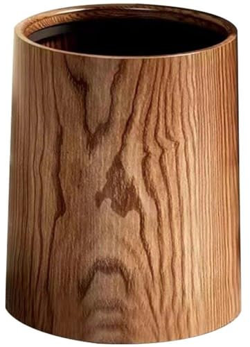 HiyyFloy Pattumiera in Grana di Legno Contenitore per Rifiuti Domestici Cestino per Rifiuti Portatile Cestino per Carta Straccia Portatile per Cucina Ufficio Lavanderia Bagno