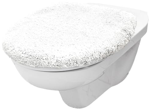 Brandsseller WC Deckelbezug 38x48 cm Ausschnitt aus weichem Mikrofaserstoff Toiletten Sitzbezug für Optimalen Komfort und Stil-Weiss