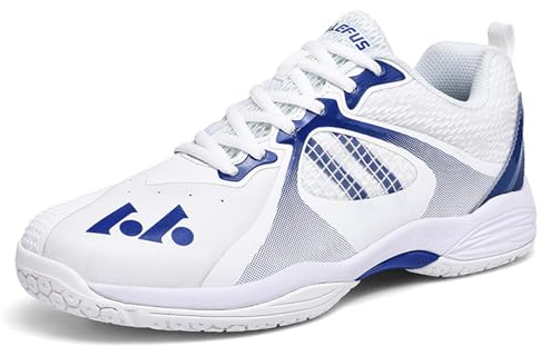 ZHENSI Chaussures De Badminton Femmes, Chaussures De Volley-Ball Et De Squash Chaussures De Terrain D'intérieur Et D'extérieur Légères Et Antidérapantes,Bleu,40 EU