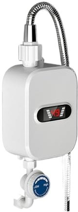 QZCX Chauffe Eau Electrique, Chauffe-Eau Électrique Instantané 3500W, Chauffage Rapide, Mini Petit Trésor De Cuisine Électrique, Ensemble De Douche Thermostatique,pour Cuisine, Salle de Bain, Lavage