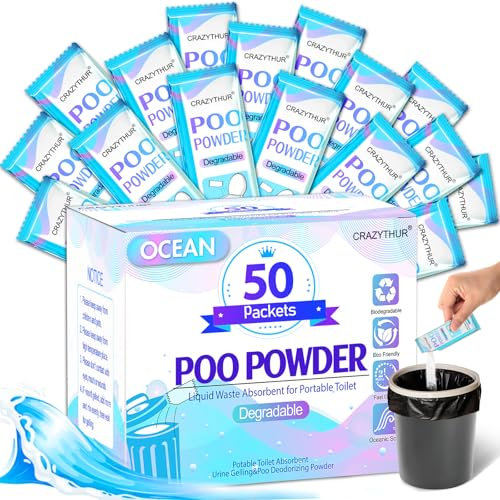 CRAZYTHUR Portable Toilet Gel, Poo Powder for Portable Toilet, Pee Powder for Outdoor Camping and Hiking