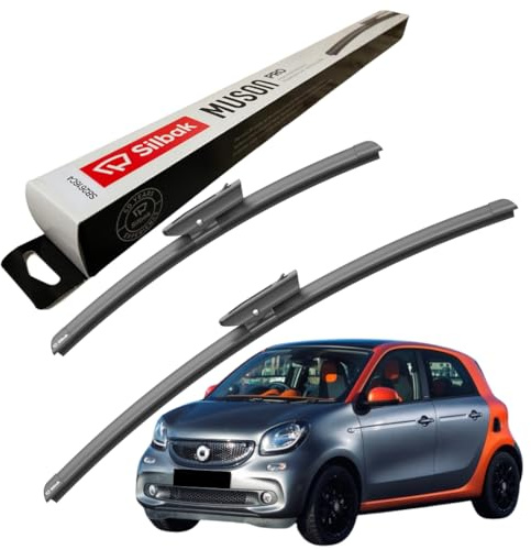 Silbak Windscreen Wipers, fits for SMART (MCC) FORFOUR (2014 ONWARDS) Front Wiper Blades, 500mm/350mm