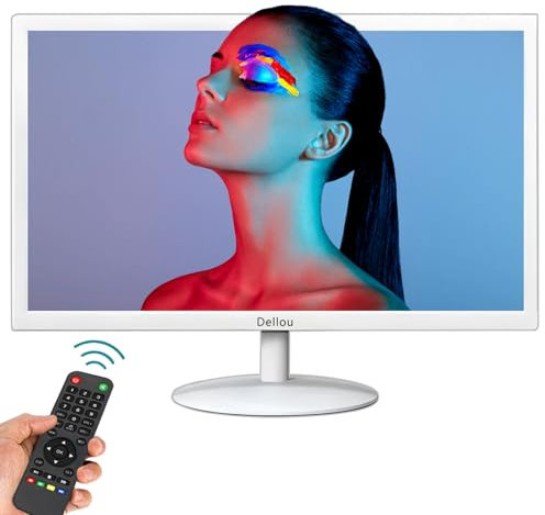 Eoulyee 22 Zoll Weißer Überwachungsmonitor CCTV Sicherheitskamera Monitor LCD Display Bildschirm Multifunktionale HDMI, AV, BNC, VGA, USB, PC Schnittstelle Computer Monitor 1920x1080 Full HD