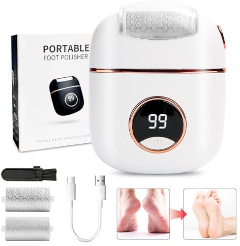 Hornhautentferner Elektrisch Hornhaut Entfernen Fuß Fußpflegegeräte mit 2 Ersatzrollen Hornhaut Hornhautentferner Fuß für Rissige Fersen, Abgestorbener, Hornhaut entfernen