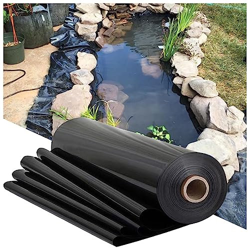 Generisch UV-beständige Schwarze Teichfolie für wasserdichte Landschaftsgärten, Pools, große Fischteiche, 0,12 mm Dicke, leicht zu schneidende Membran, robust und langlebig (Größe: 5 x 15 m)