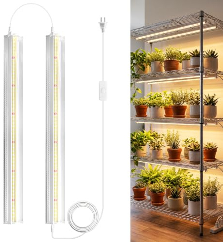 JKOKPMG T5 Lampe Horticole,40W Lampe De Croissance Pour Plantes,5000K Lampe Horticole Led Spectre Complet,Haute PPFD,Grow Light Pour Plantes D'intérieur Germination,Succulentes 42×5cm