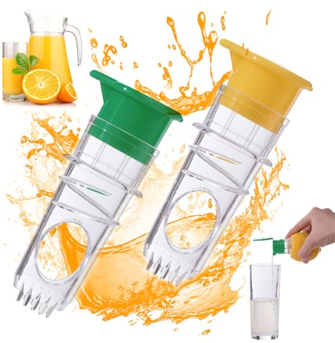 Noaxylic 2 Pièces Presse Agrumes, Portable Squeezer Citron avec Filtre Intégré, Agrume Manuel Presse Citron mit Récipient, pour Citrons, Orange, Limes, Oranges, Pamplemousse