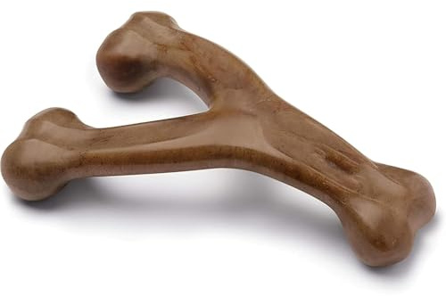 Indestructible Wishbone Dog Chew Toy for Aggressive Chewers, Long Lasting Tough Boredom Breaker for Dogs, Real Bacon Flavour, For Small Dogs