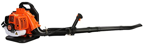 Laubbläser Benzin, 52cc 2-Takt Rucksack-Laubbläser mit 1.2L Kraftstofftank, 550 CFM Luftstrom, für Garten, Laub, Schnee, Staub, Ergonomisches Rucksack-Design, 180cm (Orange)