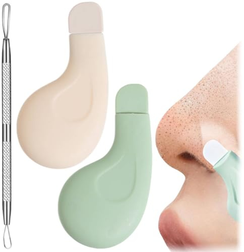 Kit de 2 Extractores de Puntos Negros - Con Aguja A06, Limpieza Facial Profunda, de Acero Inoxidable, Seguro y Suave para la Piel (Verde + Beige)