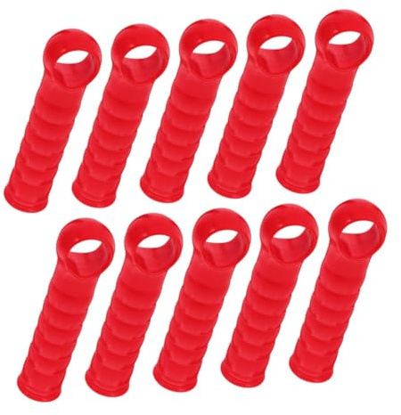 BCOATH 10pcs Red Broom Handle End Caps Plastic Sleeve Grip Covers for Mops and Brooms Weather-resistant Safety Caps for Home Garage Cleaning Tools