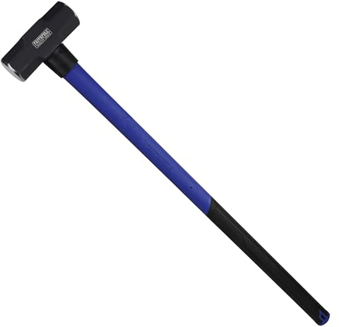 Faithfull Fibreglass Shaft Sledge Hammer 3.1kg (7lb) – High-Strength Fibreglass Handle with Powder-Coated Steel Head & Ergonomic Non-Slip Grip for Demolition, Construction & Heavy-Duty Site Work