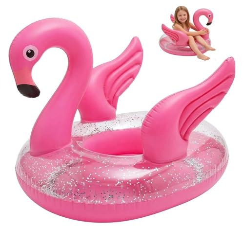 Baby Inflatable Seat Boat, Flamingo Baby Swimming Floats,Toddler Pool Floats,Kids Inflatable Float Raft with Handle,Bathtub Toys Pool Accessories for Kids Toddlers