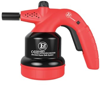PROWELTEK - Lampe à souder Gaz 1650W Breveté - Chalumeau gaz Bricolage & Cuisine Allumage Auto Sécurisé, Cartouche gaz 190g