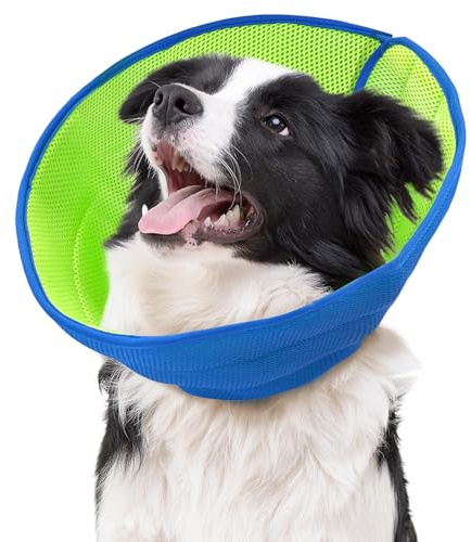 Griwuut Halsband hund mjuk, L storlek elisabethansk hundkrage, justerbar andningsbar läckageskydd skyddskrage för stora hundar