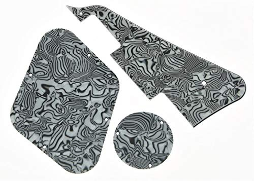 Dopro Zebra Stripe LP Pickguard & Rückplatte Schalterplatte Hohlraumabdeckungen für Epiphone Les Paul