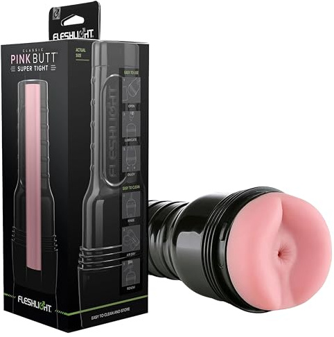 Fleshlight Pink Butt Super Tight - Masturbateur Homme Real Experience - Sensation Intense - Facile à Nettoyer