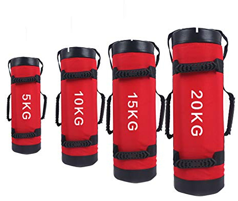 YZBBSH Power Bag Fitness Gewichtstasche Sandsäcke Mit 6 Griffen & Reißverschluss Hochleistungs Verstellbare Gewichtssack Sandbag 5KG - 30KG,Rot,5kg
