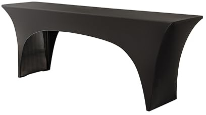 EBETA E Elastisch Biertischhussen Biertisch-Auflage & Tischdecke für 50cm Breite Bierzeltgarnitur Stretch Hussen für Festzeltgarnituren Hussen (Schwarz)