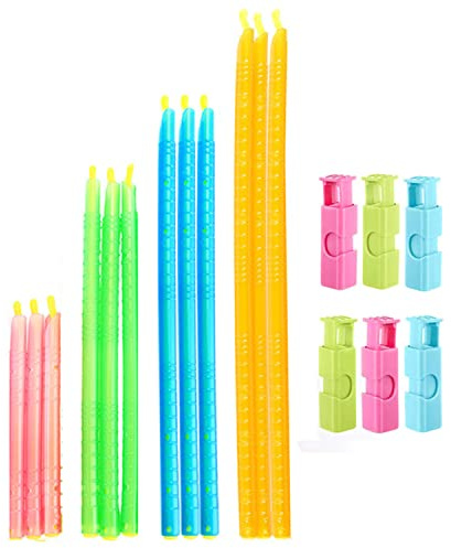 Bag Sealer Sticks Bag Reusable Sealing Clips Plastic Sealer Clips Rods Closure Clips Slide on Bag Clips in Different Sizes with Bread Bag Clips (18 PCS)