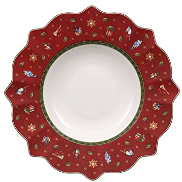 Villeroy & Boch Toy's Delight Suppenteller, rot, 26 cm, Set mit 6 Stück, Weihnachtstisch