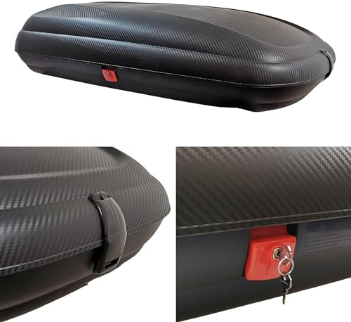VDP-BA480 Coffre de Toit Aspect Carbone - 480 L - Verrouillage Centralisé - Universel pour Voiture, Camionnette, SUV