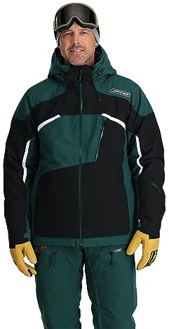 Spyder Herren Leader Insulated Hooded Ski Snow Jacket Skijacke, Cypress Green, XXL