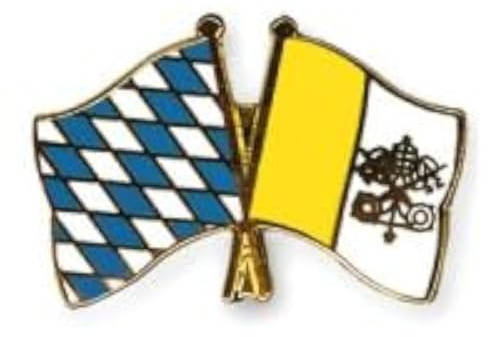 Vatikan-Bayern Freundschaftspin | Flaggenpin 17x12 mm | Metall Anstecker | Länderpin Fahne | Anstecknadel Emaille | Vatikan Bayern Flagge Pin NEU