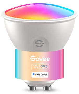 Govee Glühbirne GU10 LED RGBWW, Smarte Glühbirne Funktioniert mit Matter, Alexa, Google Home, 400LM WLAN LED Lampe Dimmbare Farbwechsel, 56 Szenen, Smart Bulb GU10 Synchronisierung mit Musik 1 Packung