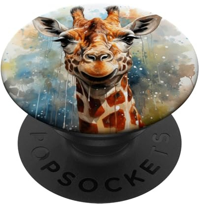 Giraffe Watercolor Illustration Graphic PopSockets Adhesive PopGrip