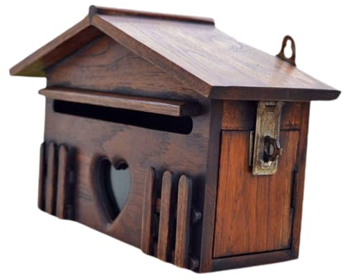 NUOBESTY Holz Vorschlagsbox Für Draußen Wandmontage Briefkasten Vorschlagskasten Für Villa Vintage Stil Regensicher