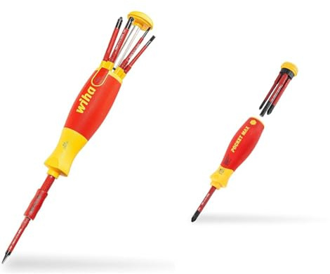 Wiha Schraubendreher Set LiftUp electric 6-tlg. mit verstaubarem Bit Set (38613) & Schraubendreher Set gemischt PocketMax electric 4-tlg. mit verstaubarem Bit (45296)