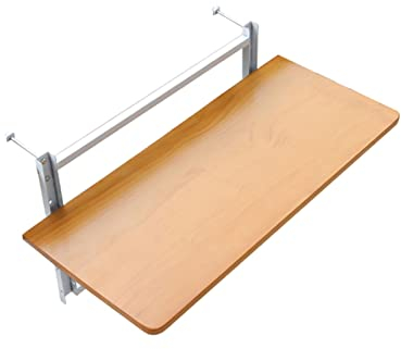 NEWWAN Metall-Gartentisch, Geländer, Hängetisch, platzsparender Balkon-Klapptisch, Garten, Terrasse, Balkongeländer, Decktisch, klappbar – anheben